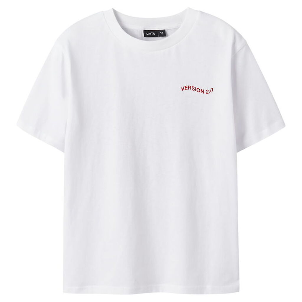 LMTD T-shirt - NlfHeart - Bright White/Rød