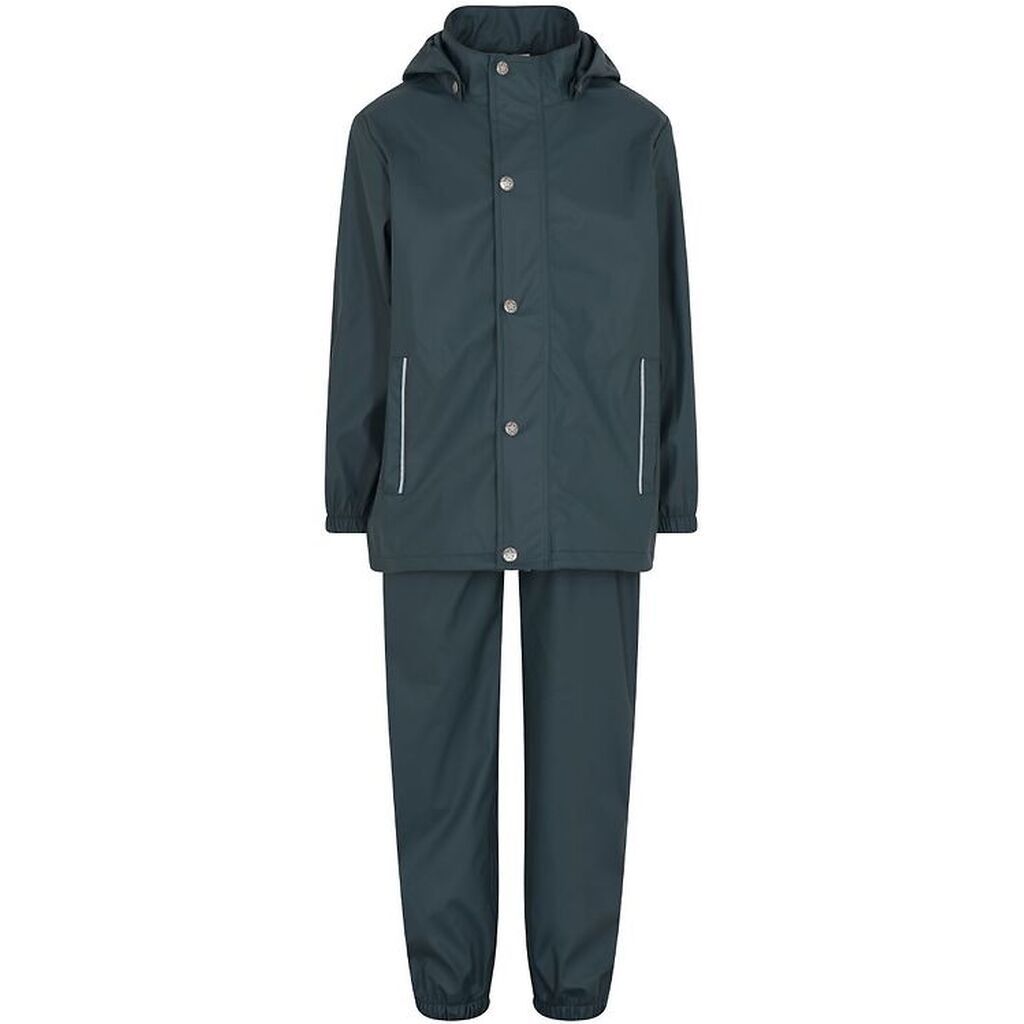 En Fant Regntøj m. Seler - PU - Dark Slate