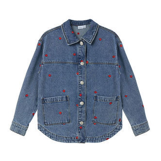 Name It Denimjakke - NkfMandy - Medium Blue Denim/Heart