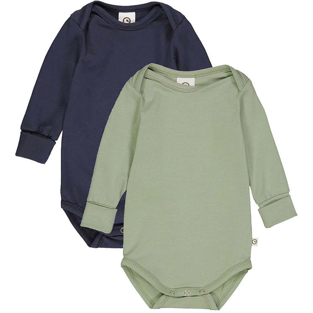 Müsli Body l/æ - Cozy Me - 2-pak - Poetry Green/Night Blue