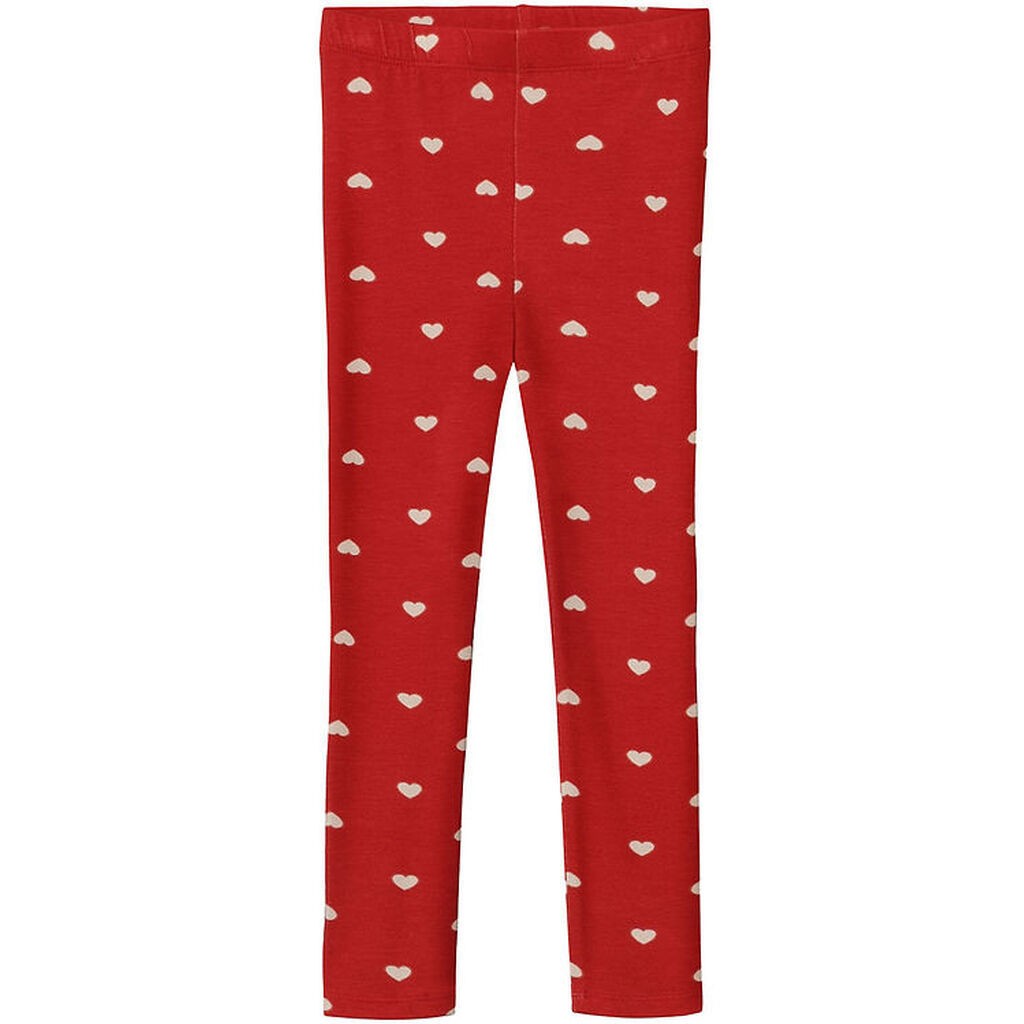 Fliink Leggings - Kelly - Pompeian Red/Beige Hjerte