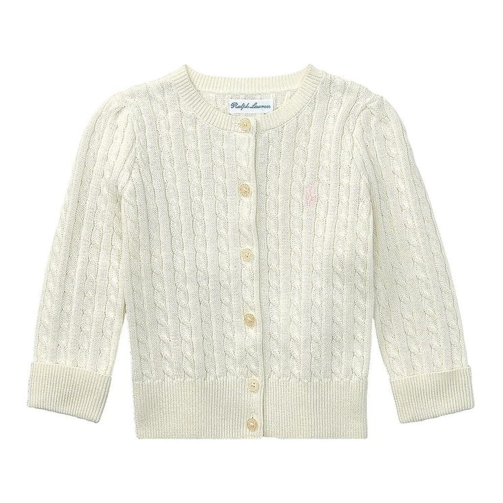 Polo Ralph Lauren Cardigan - Strik - Mini Cable - Warm White