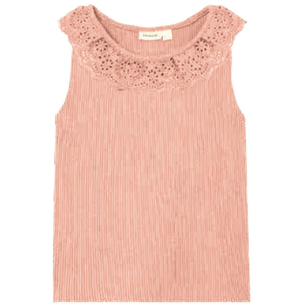Name It Top - Rib - NmfHelianay - Apricot Blush m. Hulmønster
