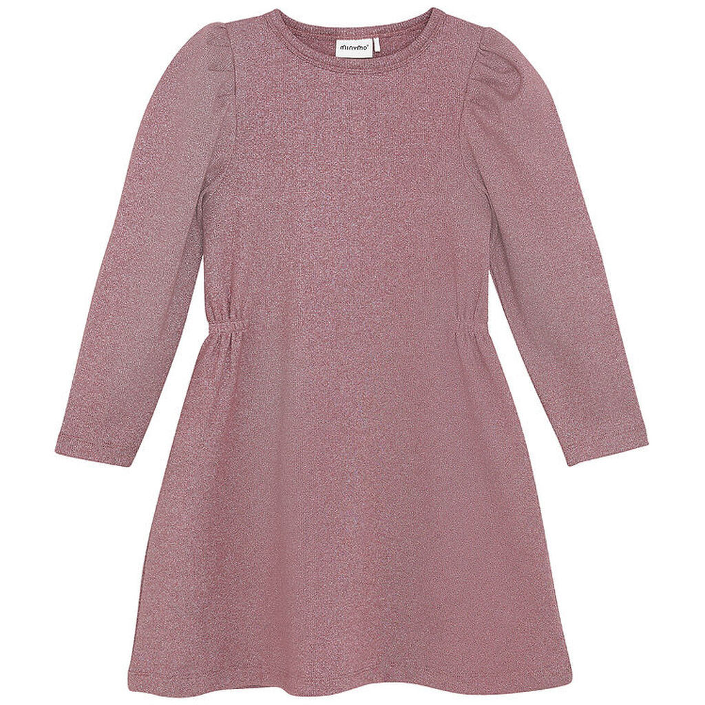 Minymo Kjole - Glitter - Rib - Rose Brown