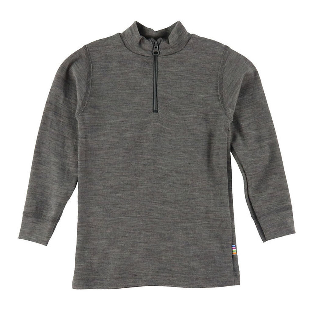 Joha Bluse m. Lynlås - Uld - Grå