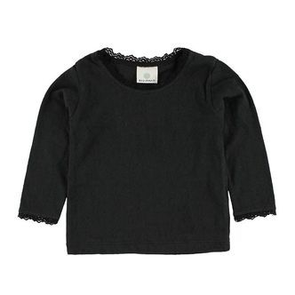 En Fant Bluse - Sort m. Hulmønster
