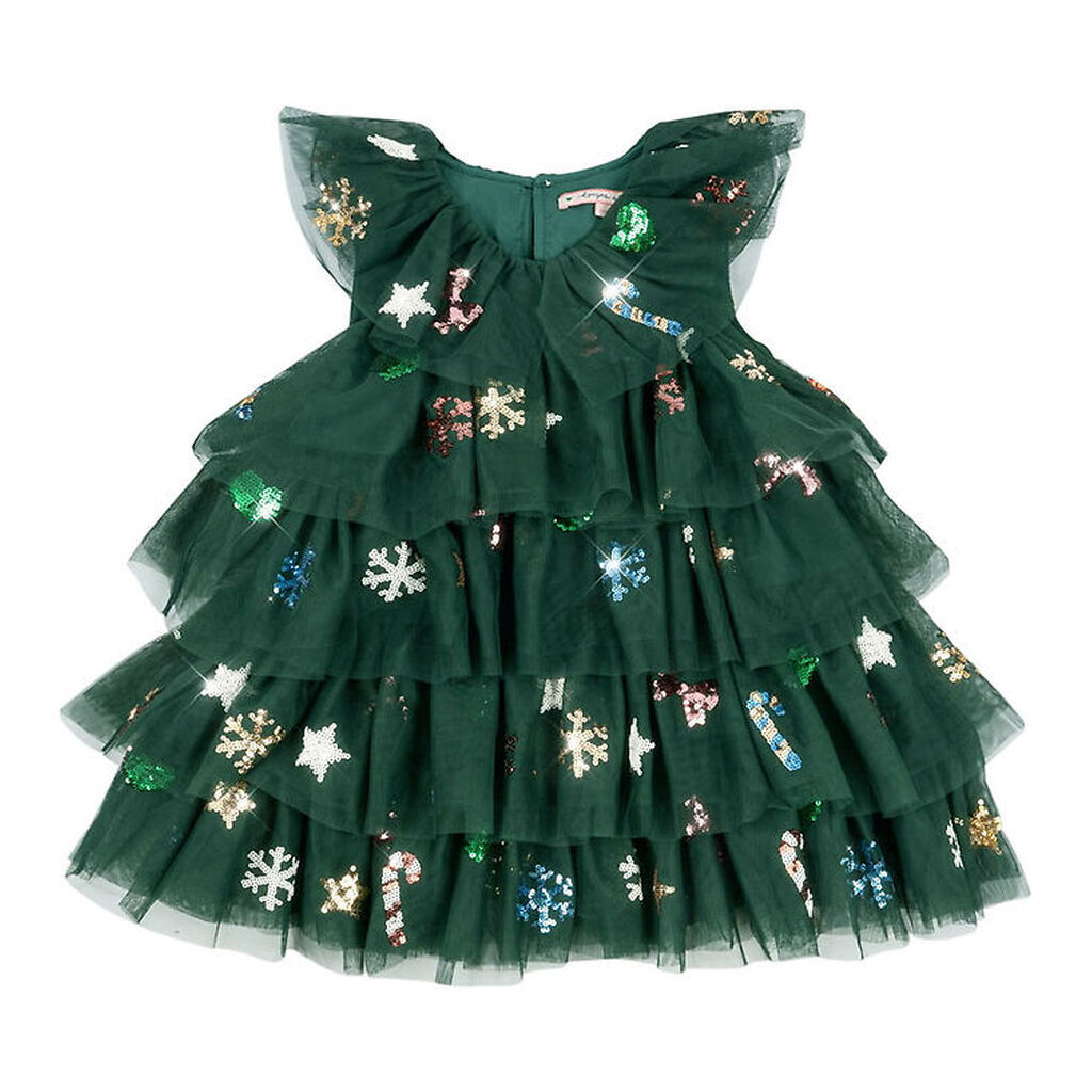 Konges Sløjd Tylkjole - Yvonne Christmas - Hunter Green m. Paill