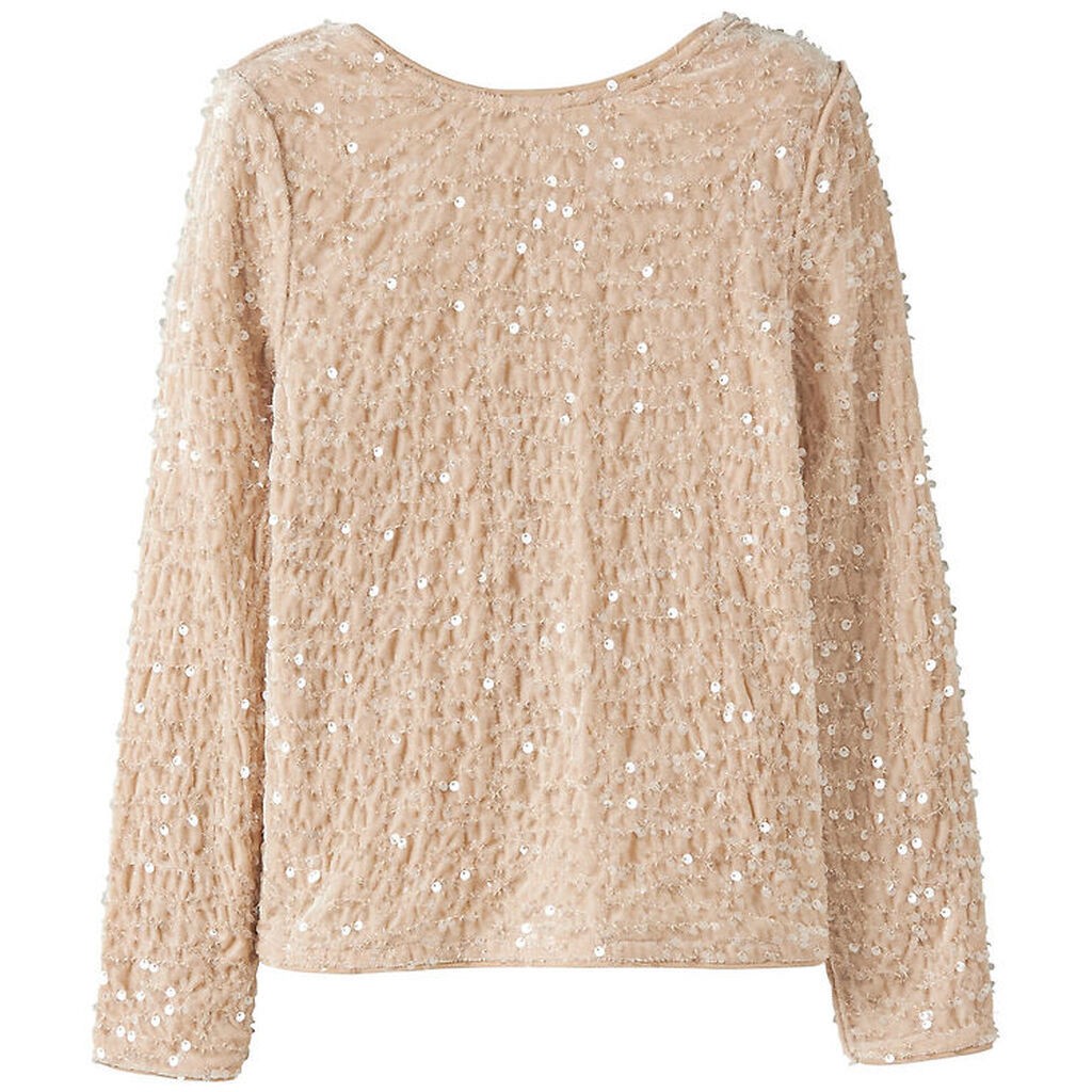 Name It Bluse - NkfRusitta - Jet Stream/Black Bow m. Palietter