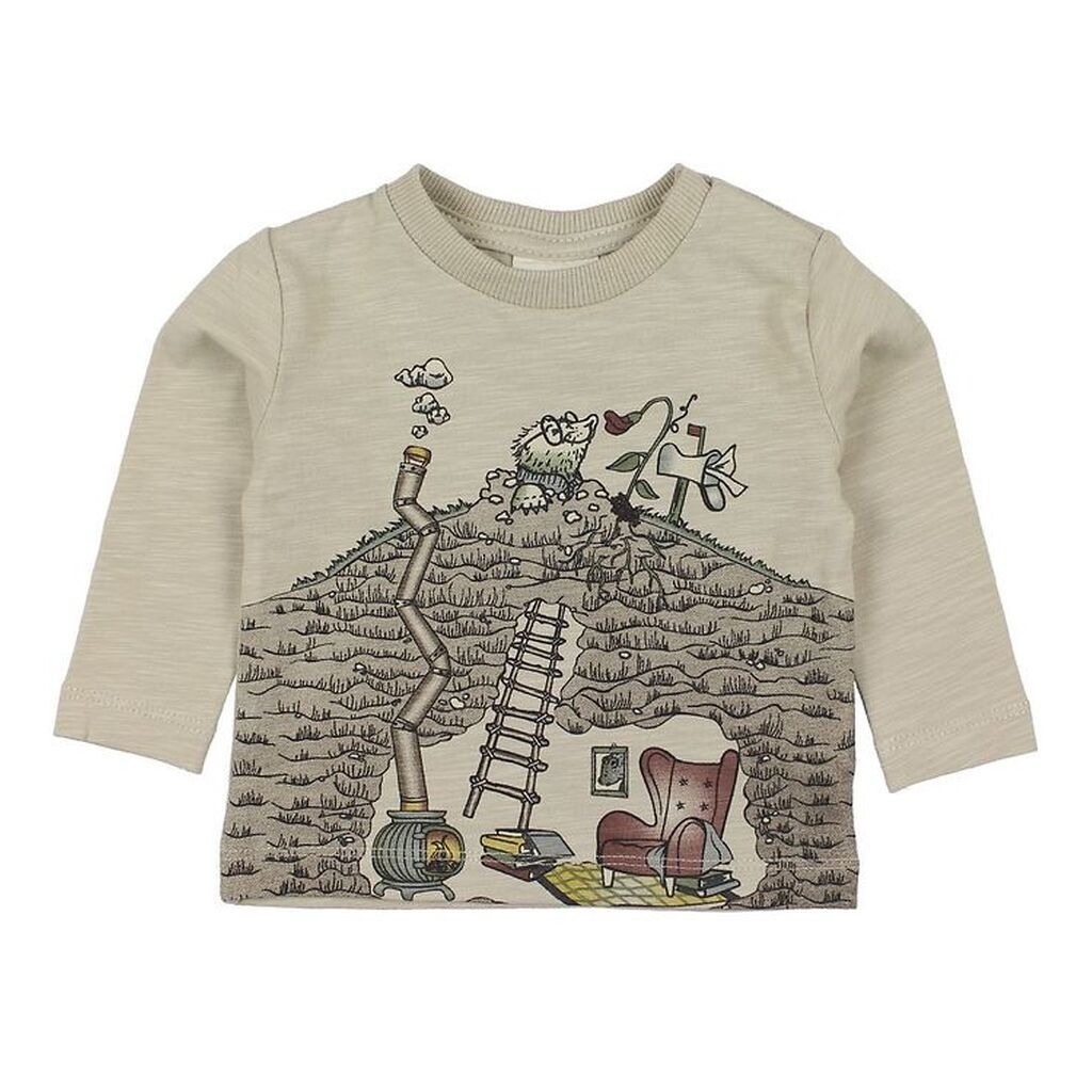 En Fant Bluse - Gate - Brunmeleret m. Print