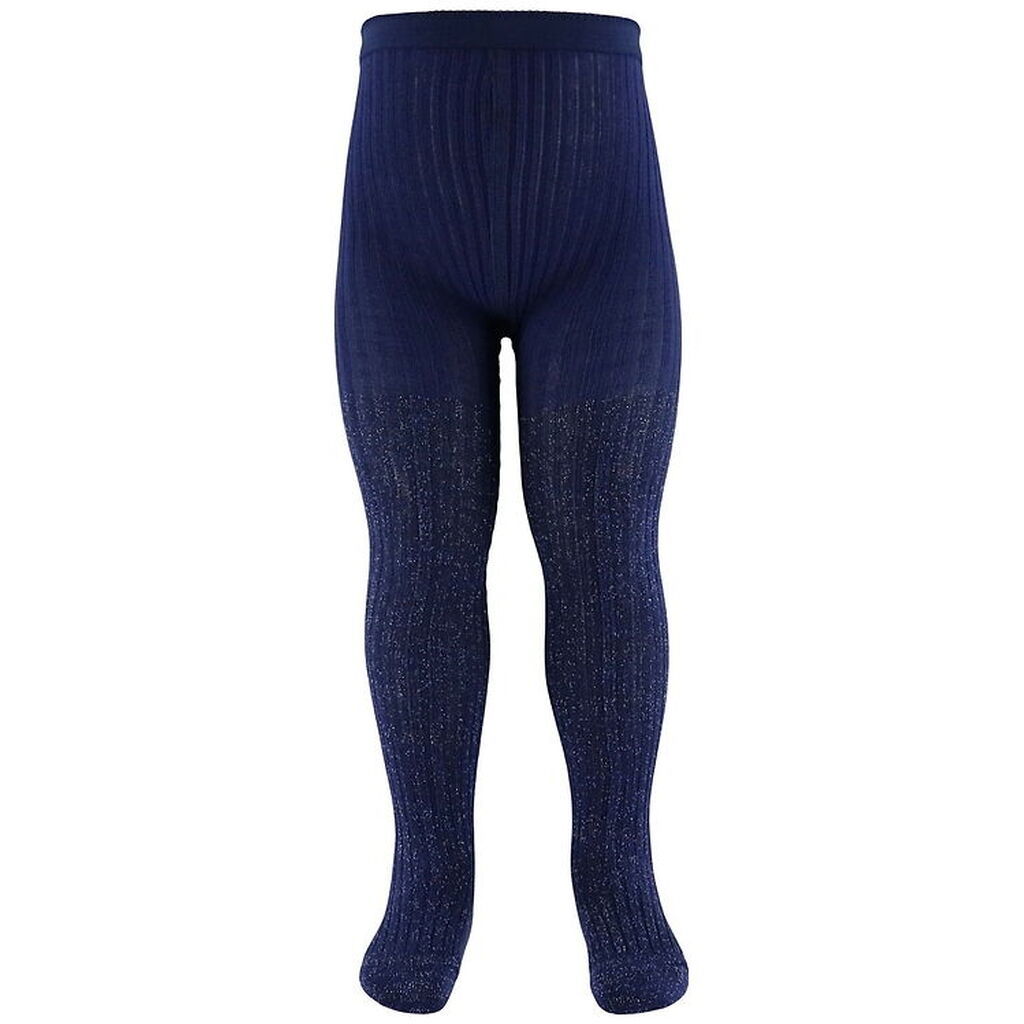 Molo Strømpebukser - Glitter Rib - Warm Blue