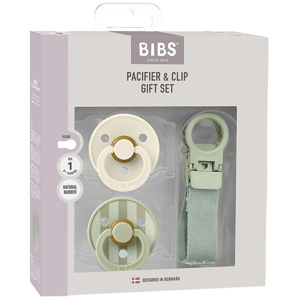 BIBS Colour Gavesæt - Sutter/Suttesnor - Str. 1 - Sage