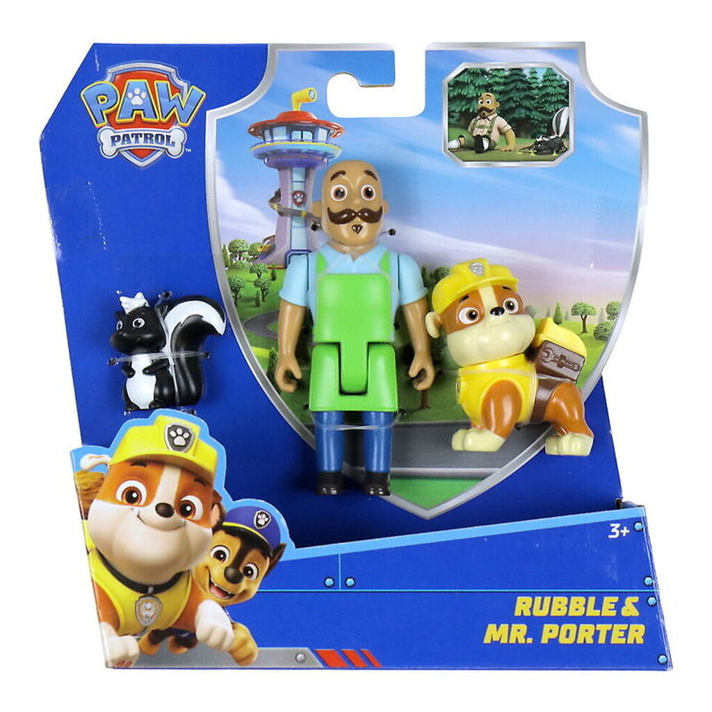 Paw Patrol Legetøjsfigurer - Rubble & Mr. Porter