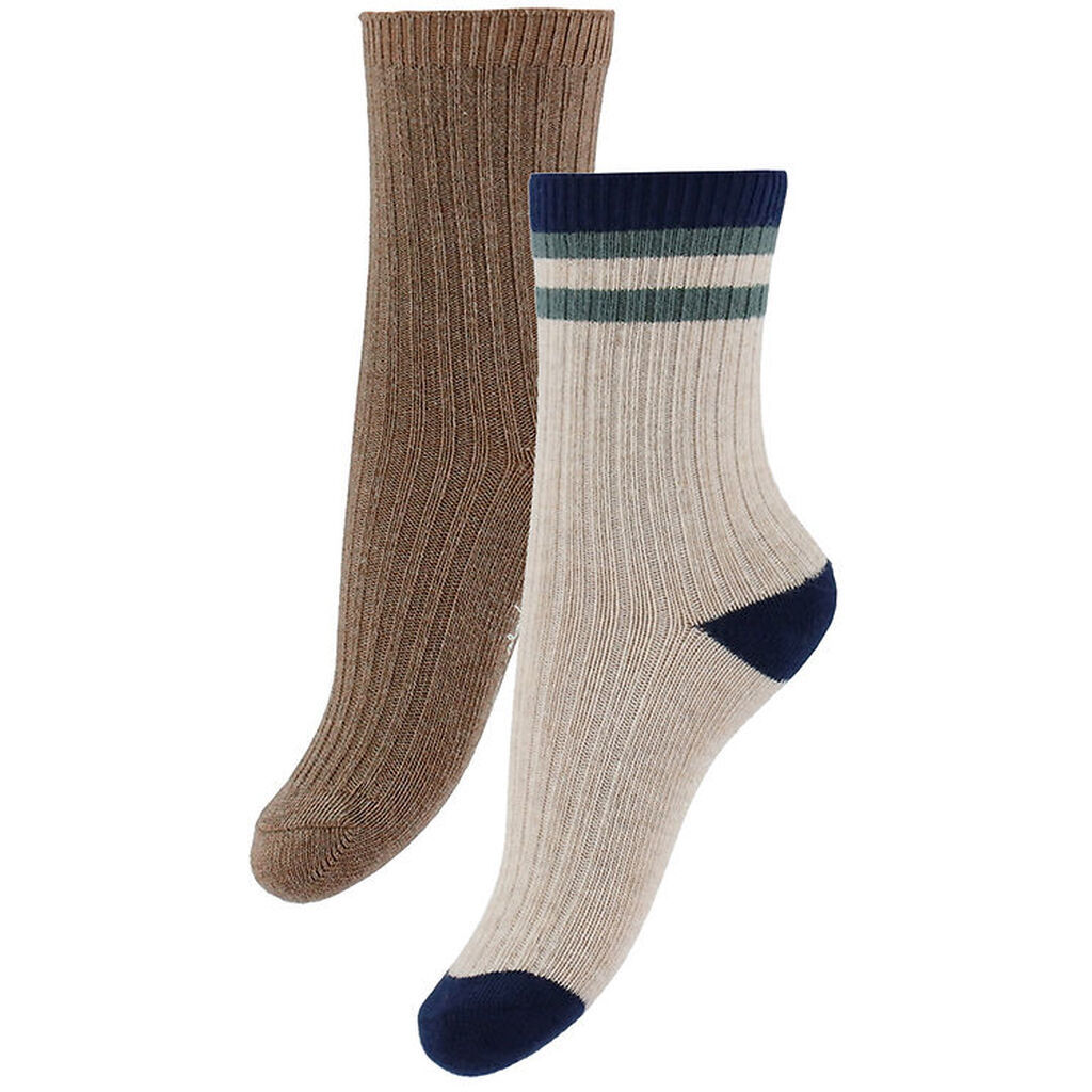 Konges Sløjd Strømper - 2-pak - Rib - Navy Stripe