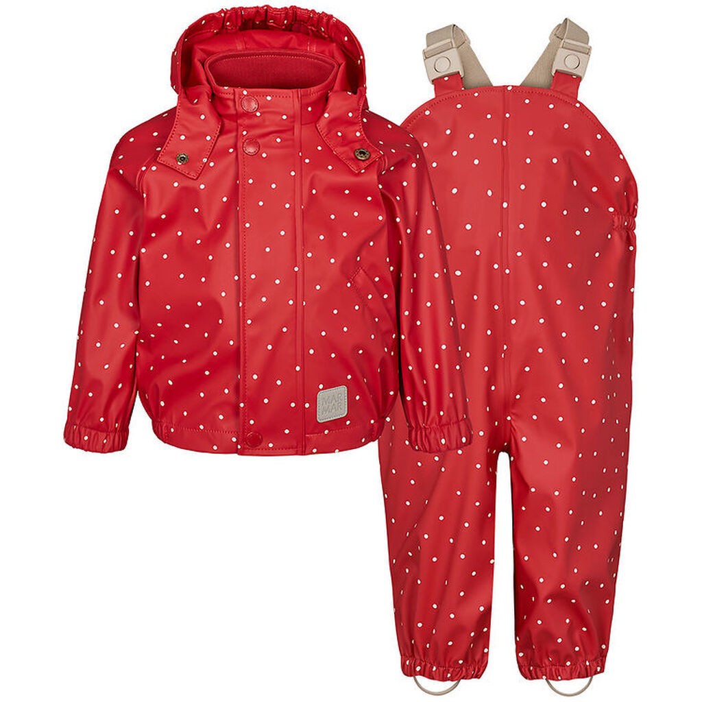 MarMar Regntøj m. Seler - PU - Oddy - Red Dew Dot