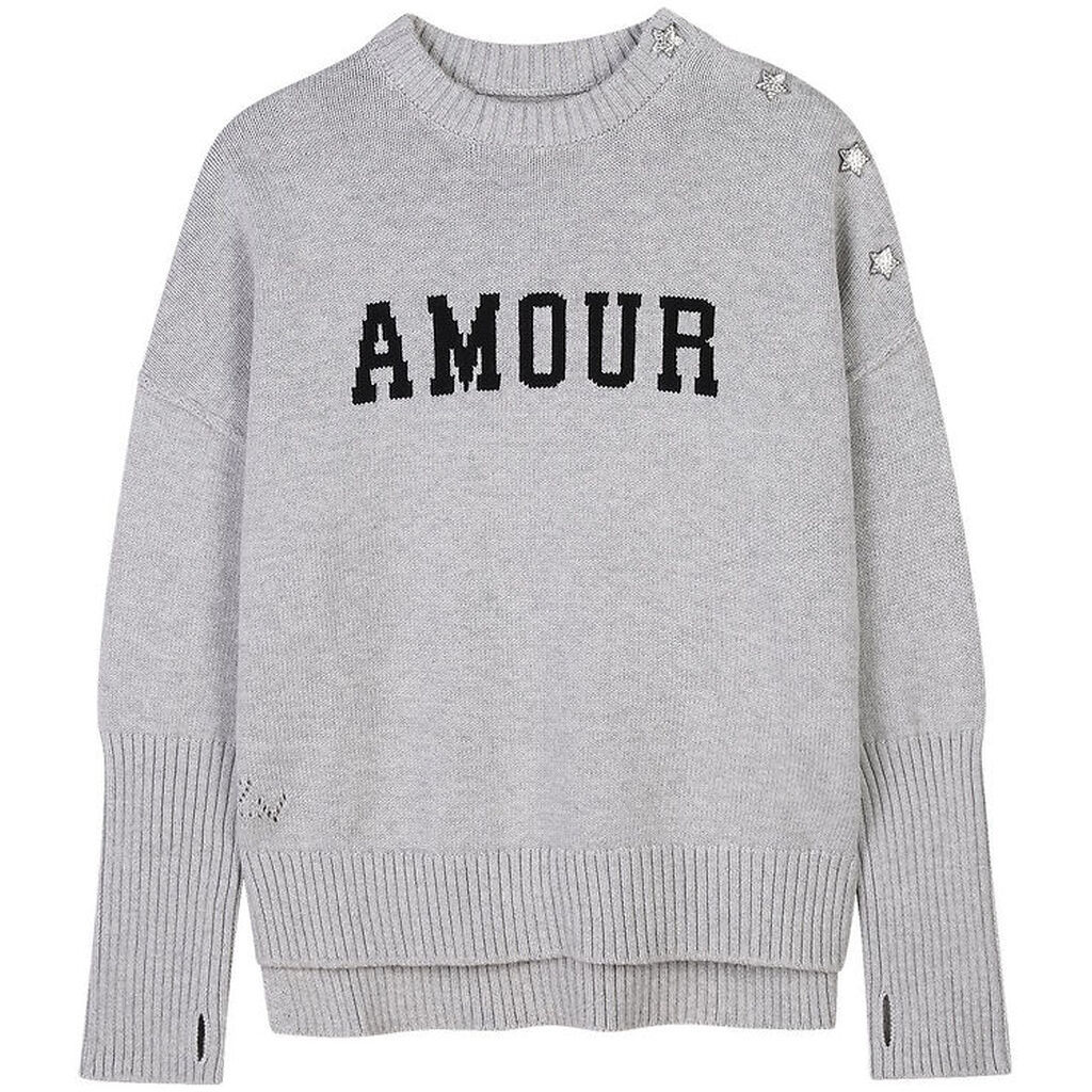 Zadig & Voltaire Bluse - Strik - Malta - Gråmeleret m. Sort