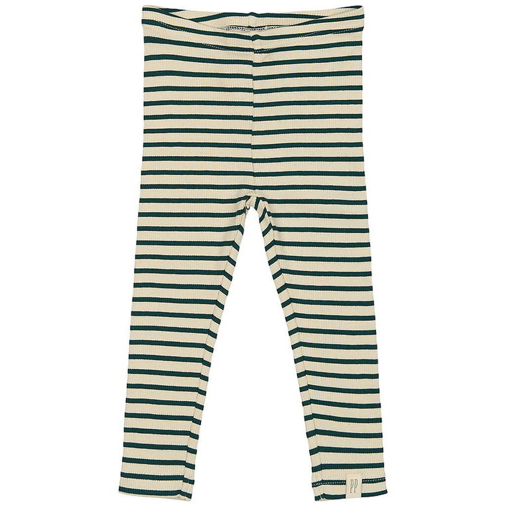 Petit Piao Leggings - Rib - Modal - Dark Sea/Off White