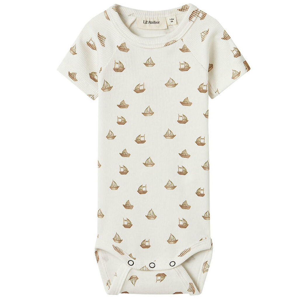 Lil Atelier Body k/æ - Rib - NbmLavo - Coconut Milk m. Både