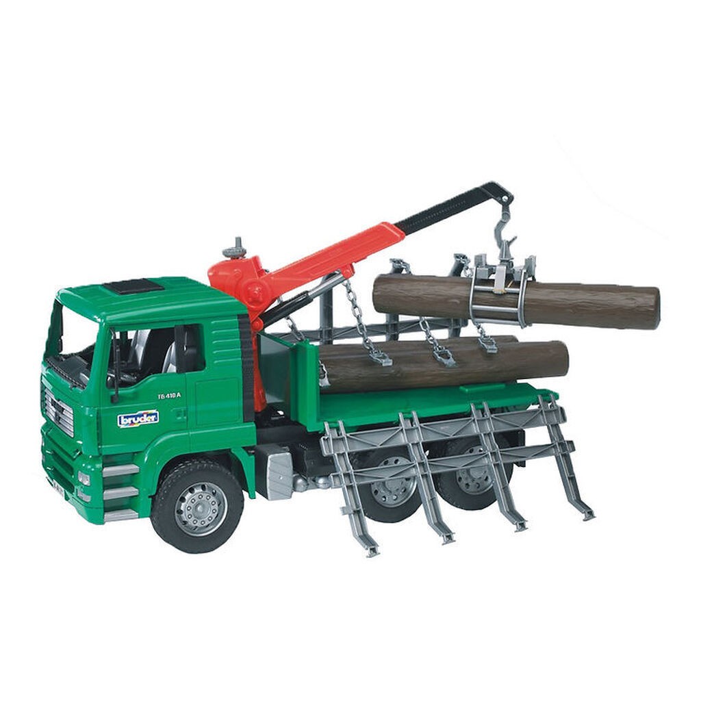 Bruder Lastbil - MAN TGA Tømmerlastbil m. Kran - 02769