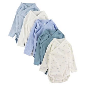 Petit Bateau Body l/æ - 5-pak - Blå/Hvid