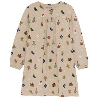 Minymo Natkjole - AOP - Beige Melange