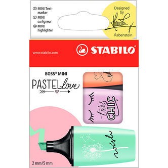 Stabilo Overstregningstuscher - Mini Pastel - 3 Stk - Multifarve
