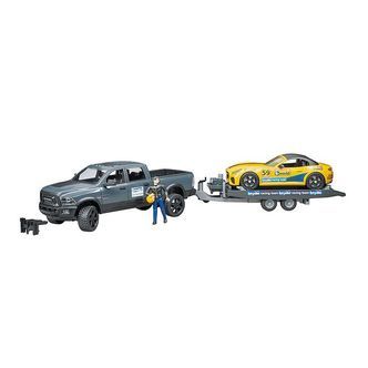 Bruder Biler - RAM 2500 og Roadster m. Trailer og Figur - 02504