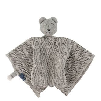 Smallstuff Nusseklud - 35x35 cm - Gråmeleret m. Bamse