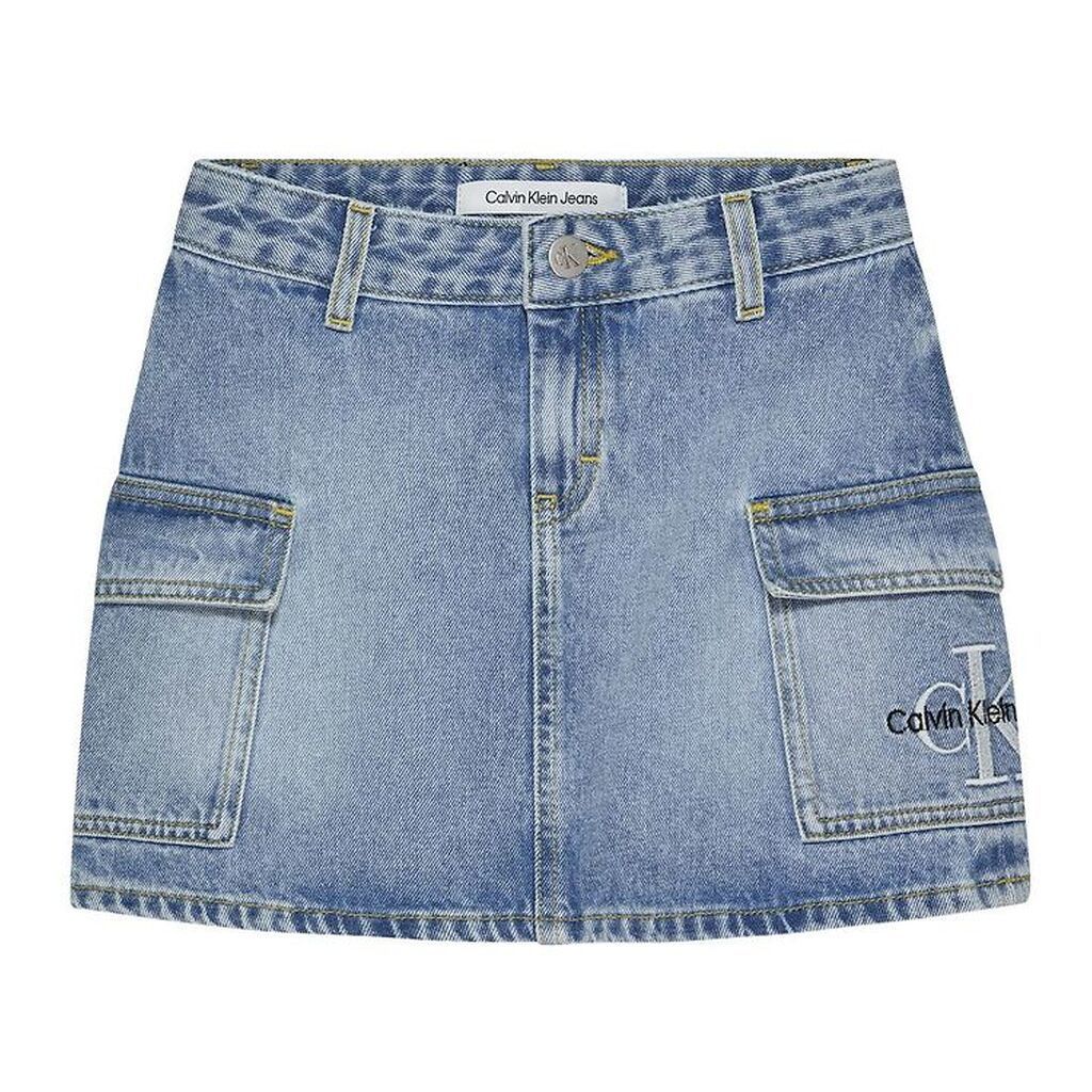 Calvin Klein Nederdel - Pockets Denim - Chalky Blue