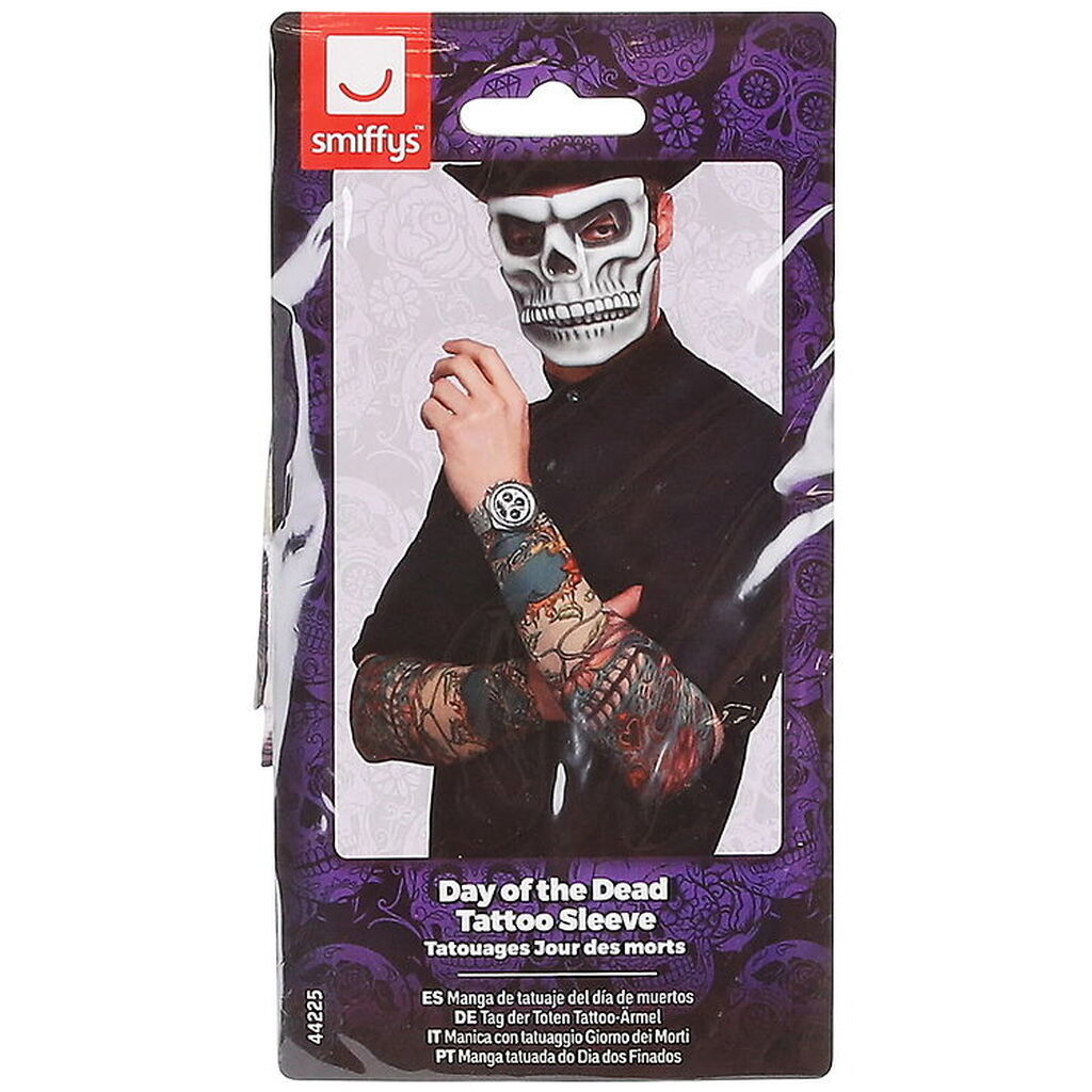 Smiffys Udklædning - Day Of The Dead Tattoo Sleeve