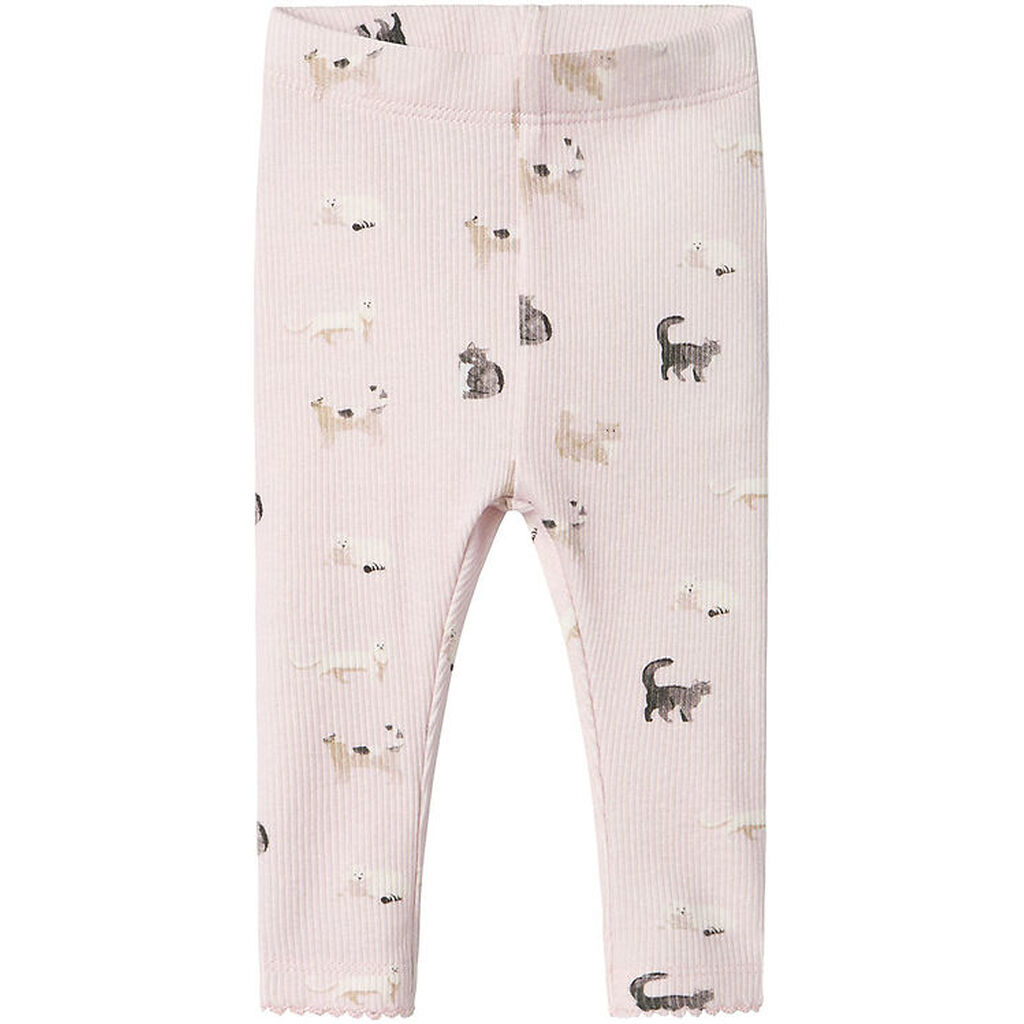Name It Leggings - Rib - NbfBrigit - Light Lilac m. Katte