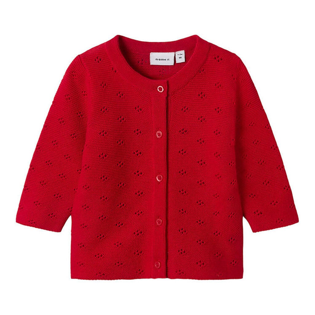 Name It Cardigan - Strik - NbfFie - Lipstick Red
