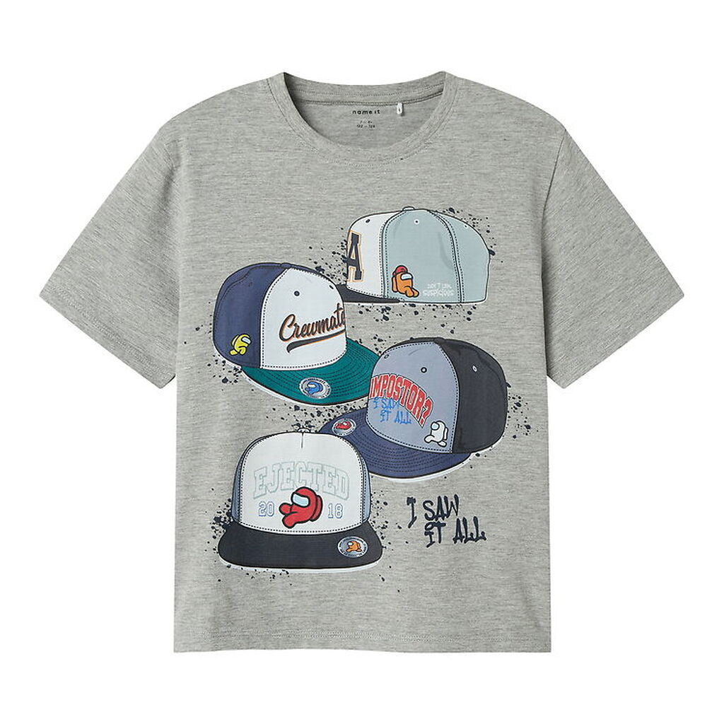 Name It T-shirt - NkmAlbi Among Us - Gråmeleret
