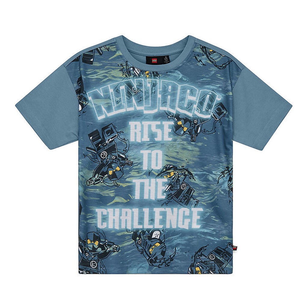 LEGOÂ® Ninjago T-shirt - LwTaffy 308 - Støvet Blå m. Print