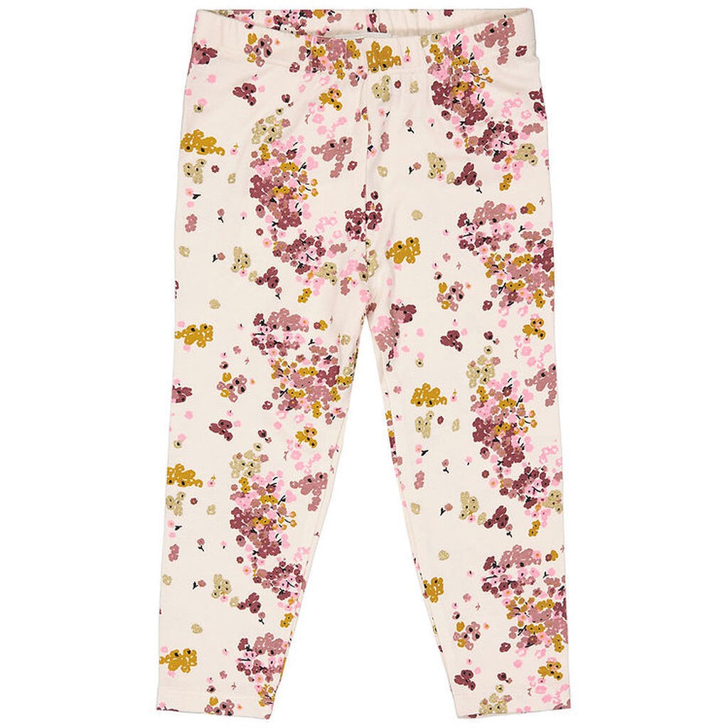 The New Siblings Leggings - TnsHerle - White Swan m. Blomster