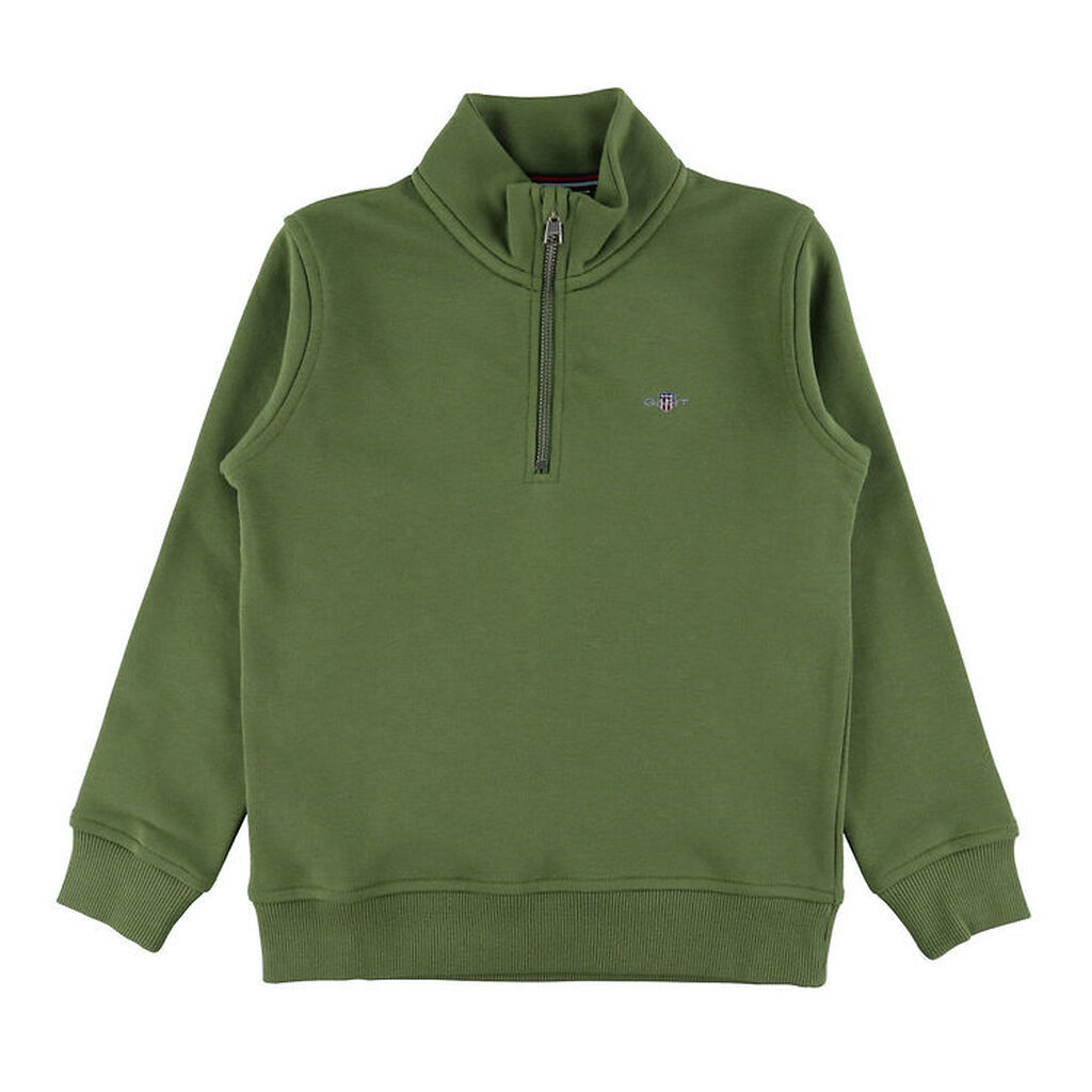 GANT Sweatshirt - Shield Half Zip - Washed Olive