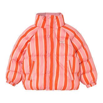 Tiny Cottons Dynejakke - Retro Stripes - Summer Red/Pink