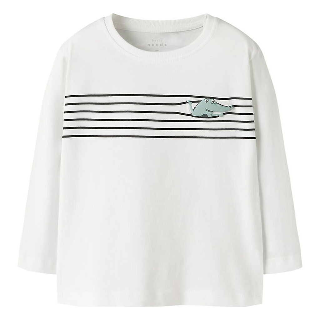 Name It Bluse - NmmVagno - Bright White/Croco lines