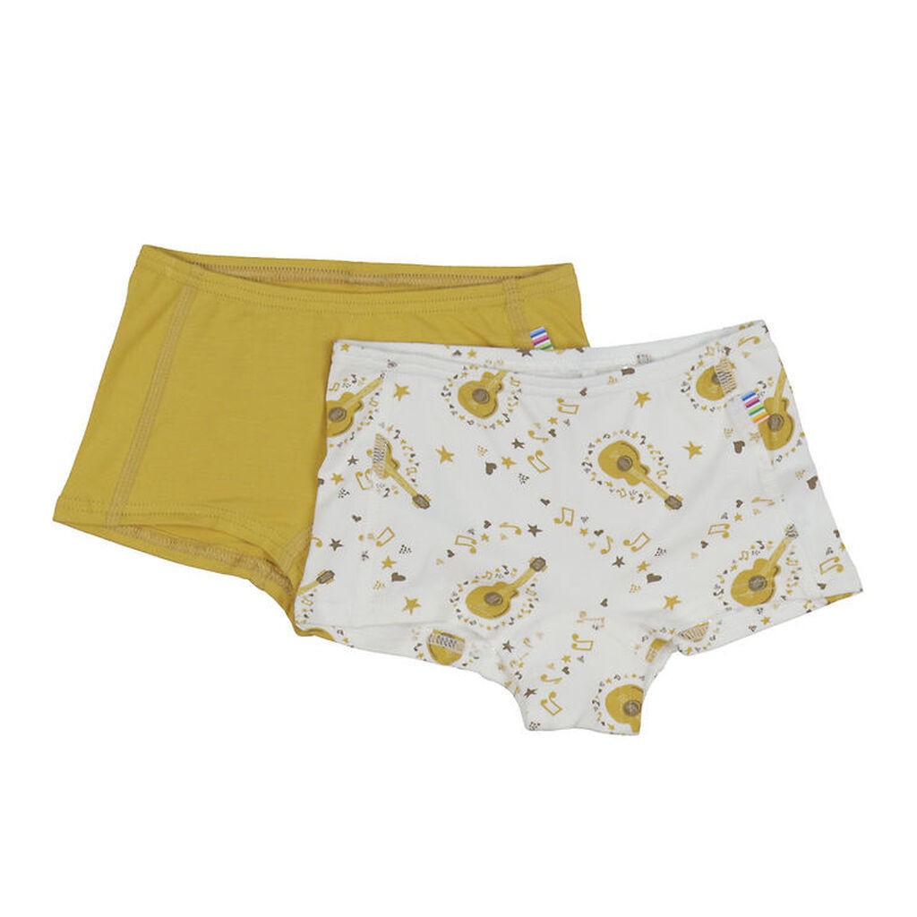 Joha Hipsters - 2-pak - Bambus - Gul/Off White m. Guitar