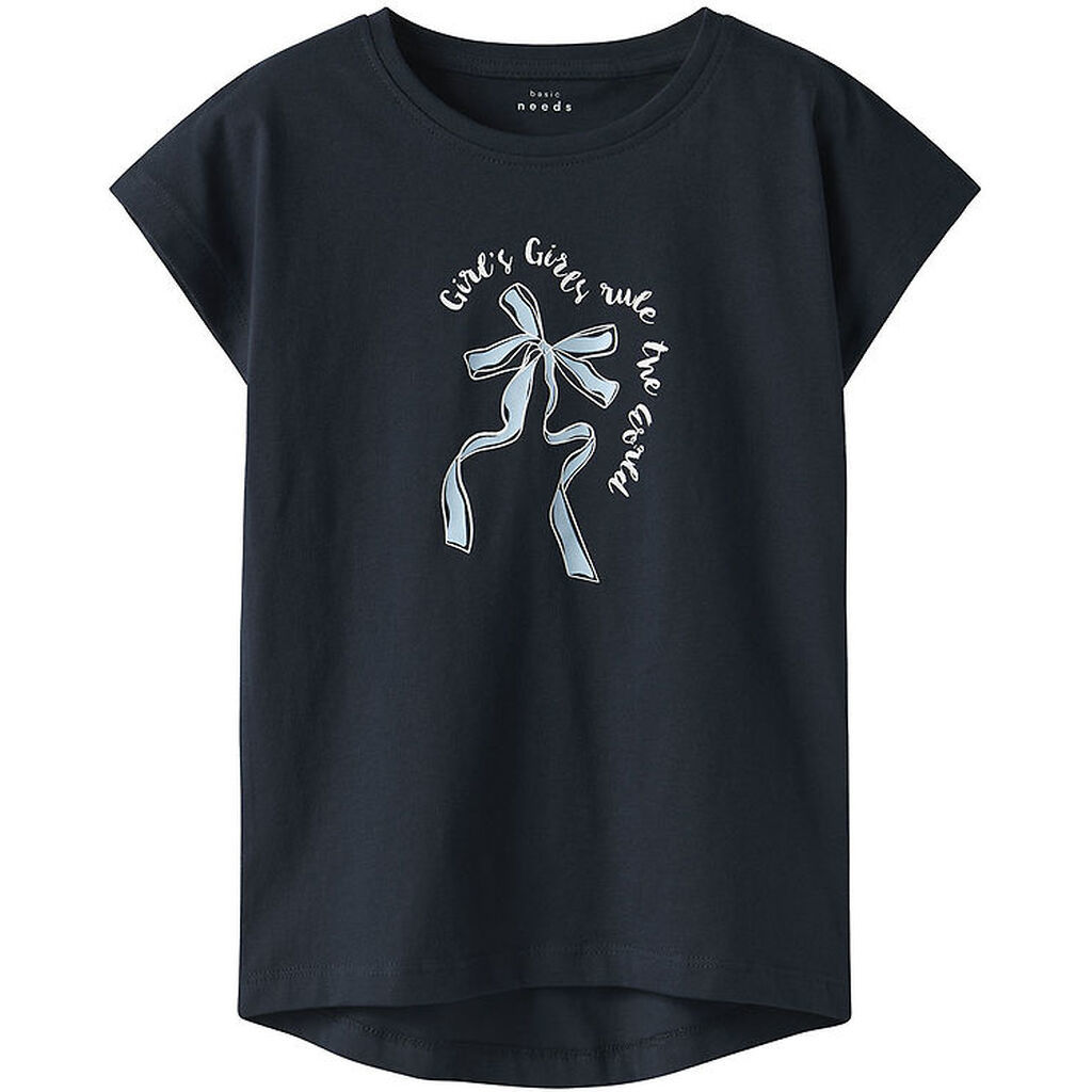 Name It T-shirt - NkfVigea - Dark Sapphire/Blue Bow