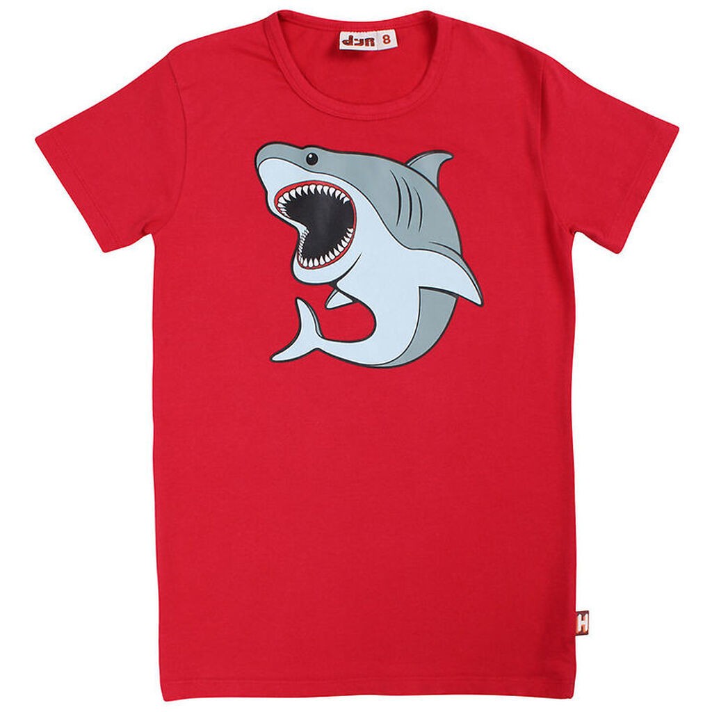 DYR-Cph T-shirt - Dyrgrowl - Rød m. Hvidhaj