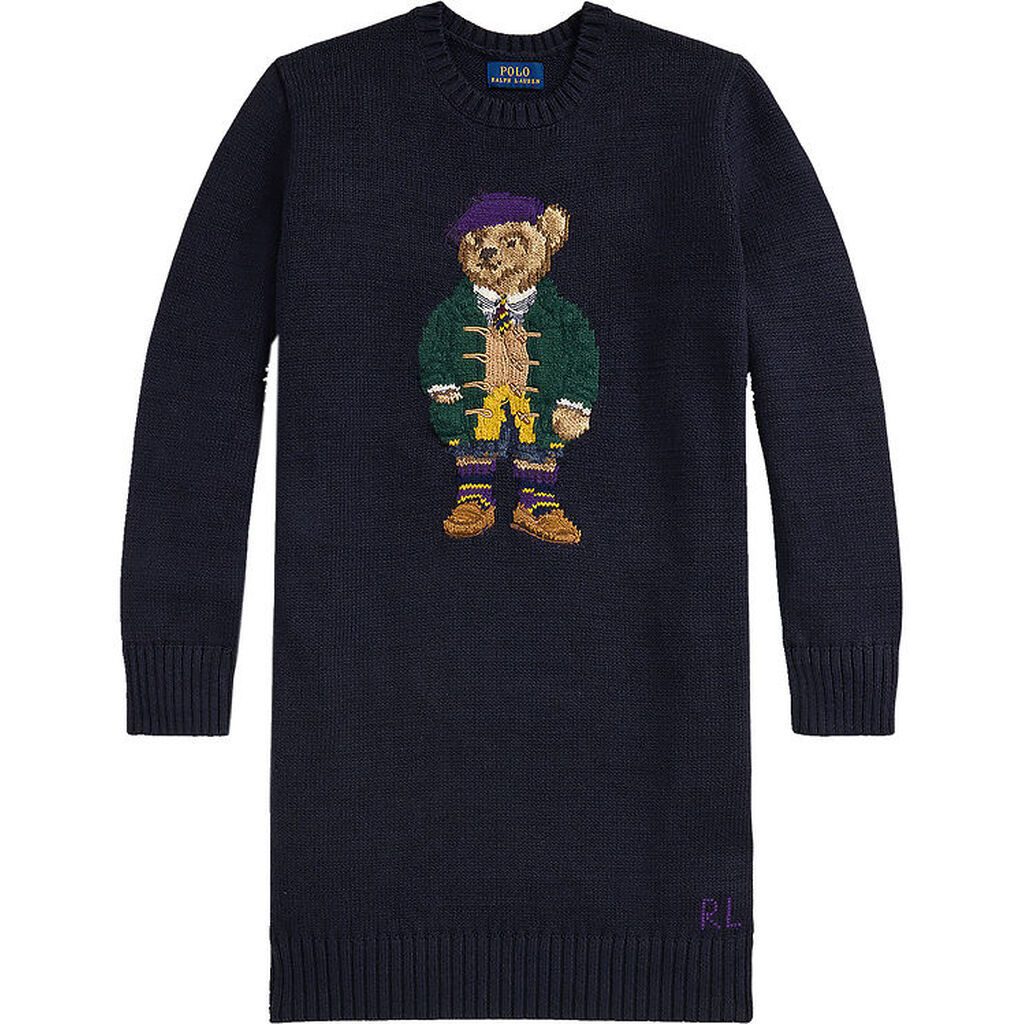 Polo Ralph Lauren Kjole - Strik - Navy m. Bamse