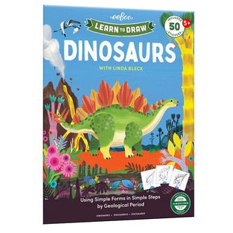 Eeboo Malebog - Lær At Tegne - Dinosaurer