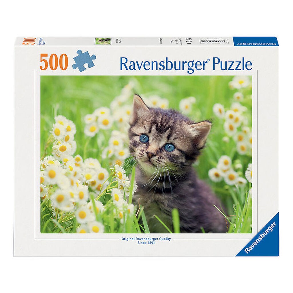 Ravensburger Puslespil - 500 Brikker - Kitten In The Meadow