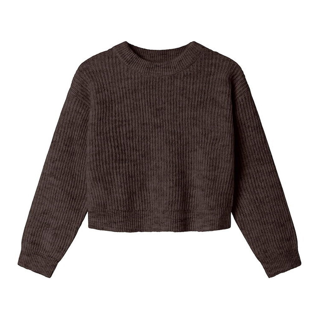 Name It Bluse - Strik - NkfHolly - Boxy - Seal Brown