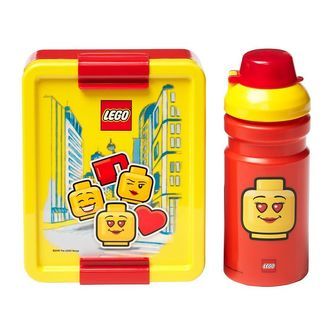 LEGOÂ® Storage Madkasse/Drikkedunk - Iconic Girl - Rød/Gul