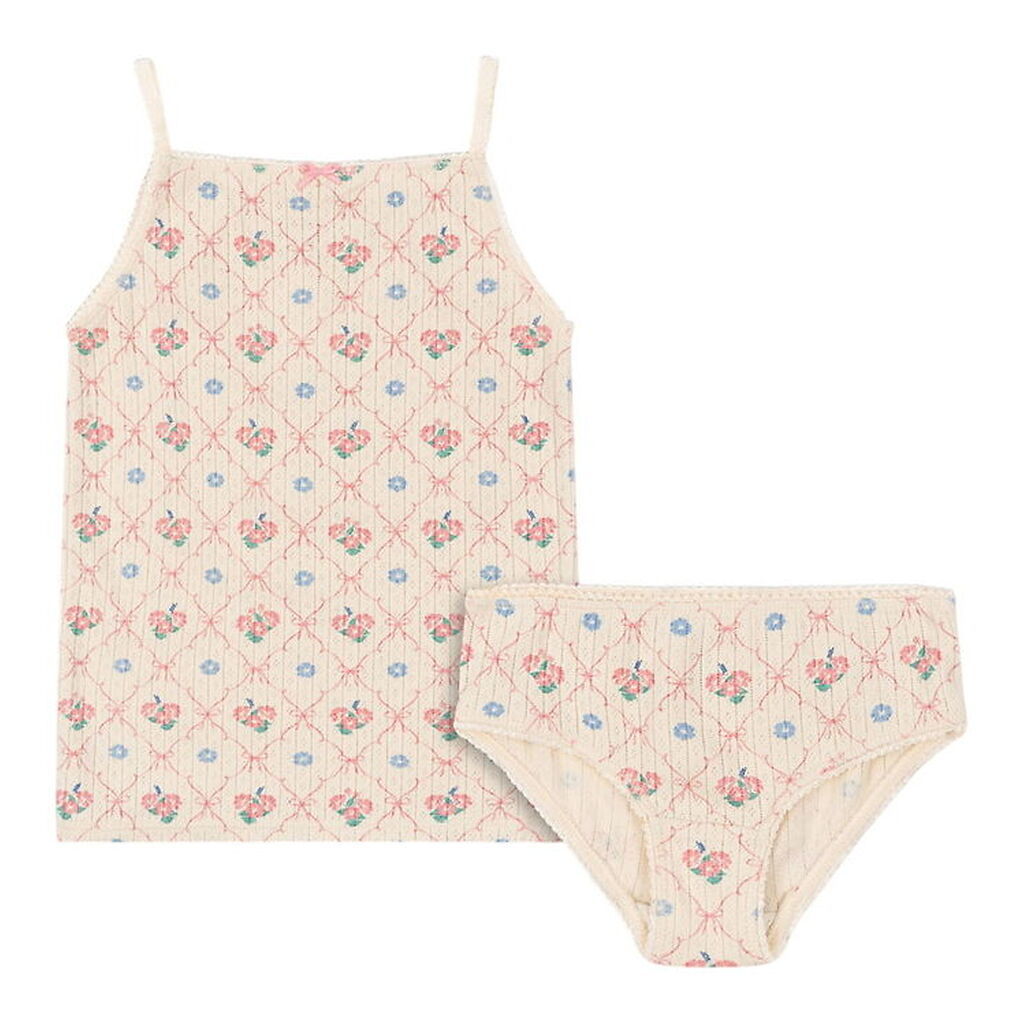 Konges Sløjd Undertøj - Rib - Minnie - Fleur Decor m. Hulmønster