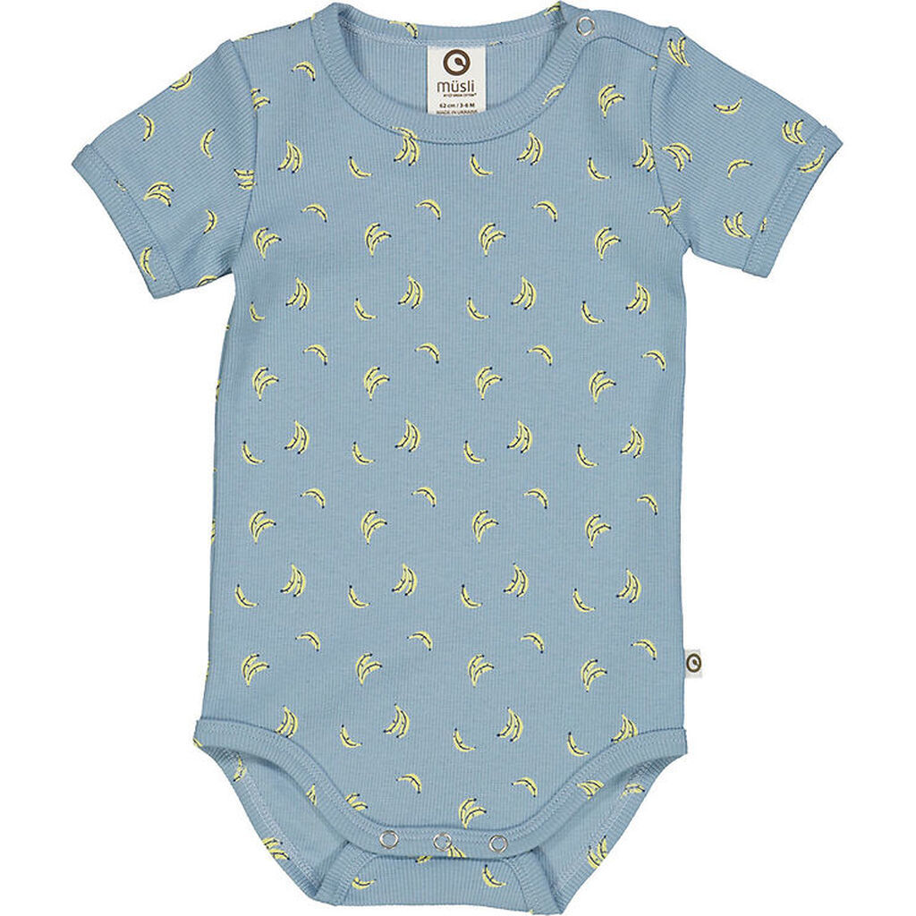 Müsli Body k/æ - Rib - Banana - Ocean/Corn/Night blue