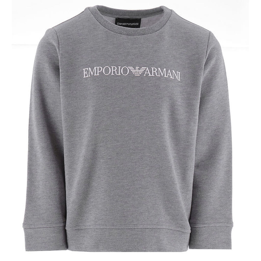 Emporio Armani Sweatshirt - Gråmeleret m. Hvid