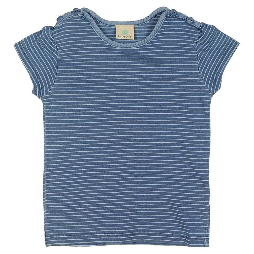 En Fant T-shirt - Blåmeleret m. Striber