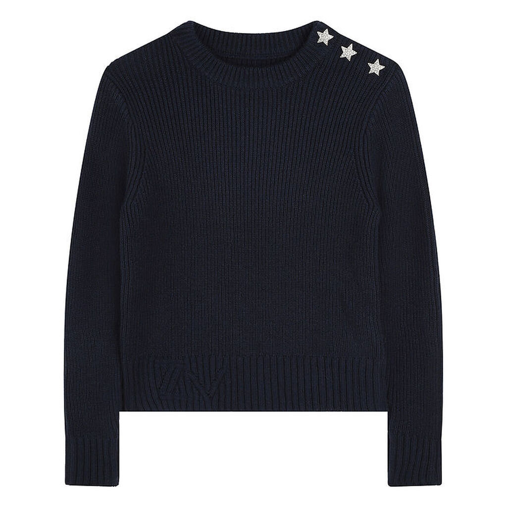 Zadig & Voltaire Bluse - Uld/Polyamid - Night m. Stjerner